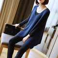Damen Stricktop mit V-Ausschnitt und luftiger Silhouette R&B