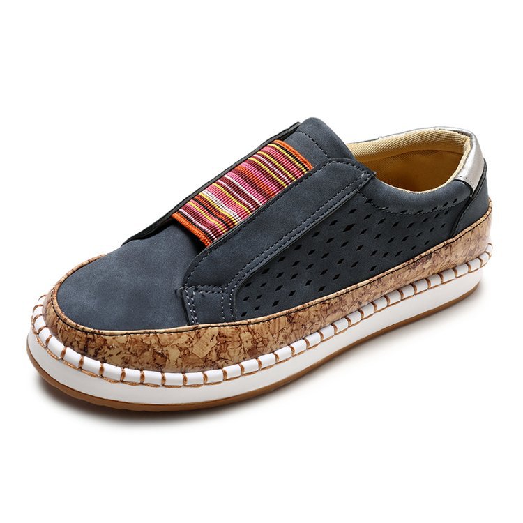 Damen bequeme Slipper mit komfortabler Korksohle und modischem Riemendesign R&B