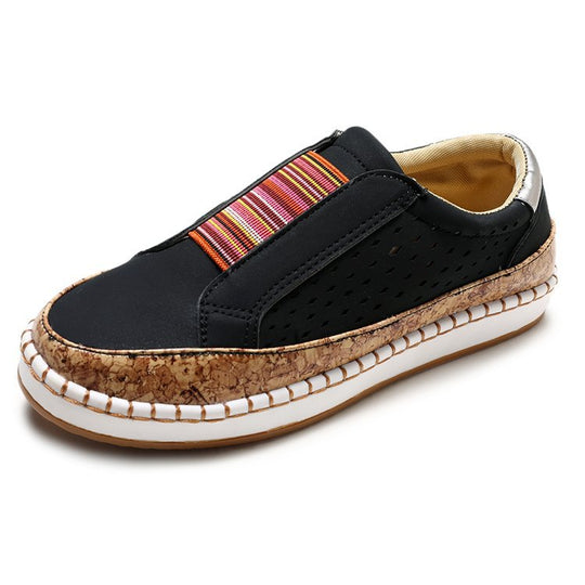 Damen bequeme Slipper mit komfortabler Korksohle und modischem Riemendesign R&B