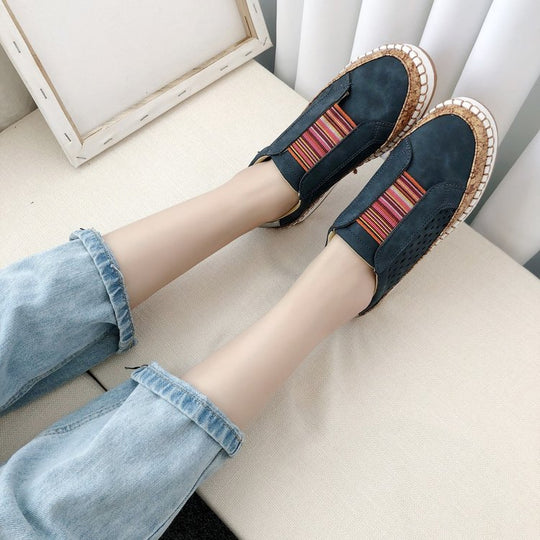 Damen bequeme Slipper mit komfortabler Korksohle und modischem Riemendesign R&B
