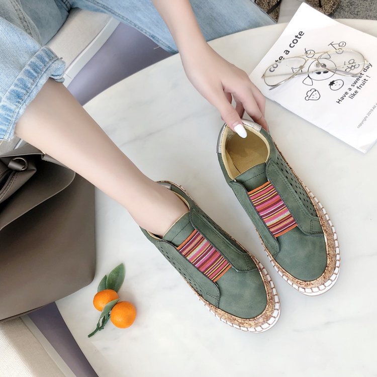 Damen bequeme Slipper mit komfortabler Korksohle und modischem Riemendesign R&B