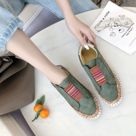 Damen bequeme Slipper mit komfortabler Korksohle und modischem Riemendesign R&B
