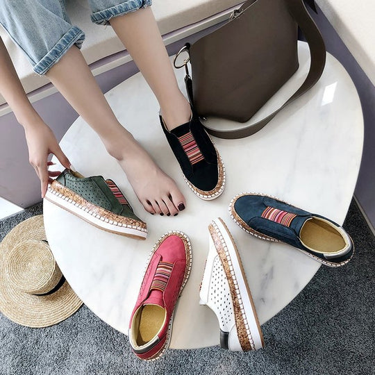 Damen bequeme Slipper mit komfortabler Korksohle und modischem Riemendesign R&B