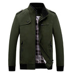 Herren modische Feldjacke mit praktischen Taschen und hohem Kragen R&B