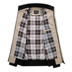 Herren modische Feldjacke mit praktischen Taschen und hohem Kragen R&B