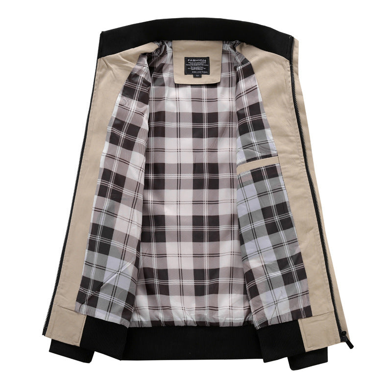 Herren modische Feldjacke mit praktischen Taschen und hohem Kragen R&B