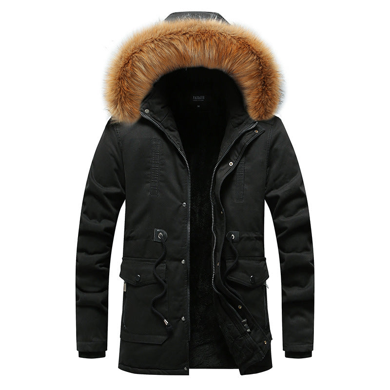 Herren modische Parka-Jacke mit abnehmbarer Kapuze und weichem Innenfutter R&B