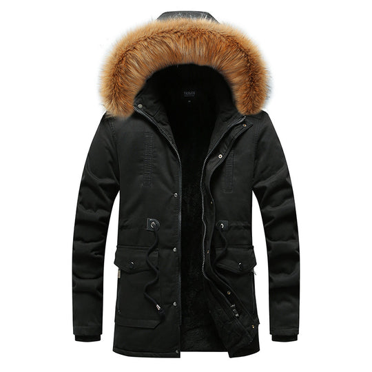 Herren modische Parka-Jacke mit abnehmbarer Kapuze und weichem Innenfutter R&B