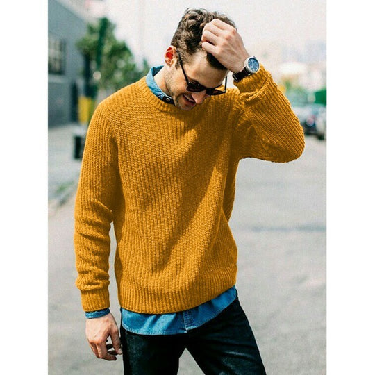 Herren Strickpullover mit Rundhalsausschnitt R&B