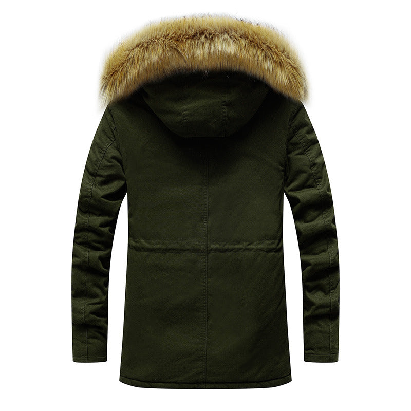Herren modische Parka-Jacke mit abnehmbarer Kapuze und weichem Innenfutter R&B