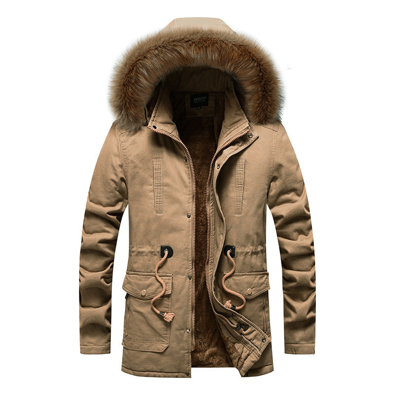 Herren modische Parka-Jacke mit abnehmbarer Kapuze und weichem Innenfutter R&B