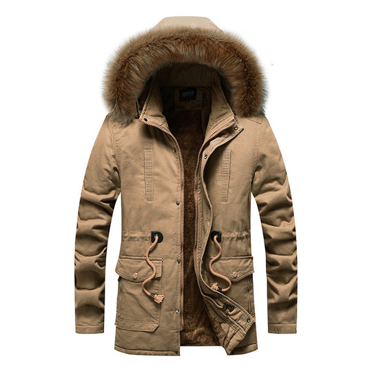 Herren modische Parka-Jacke mit abnehmbarer Kapuze und weichem Innenfutter R&B