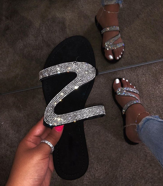 Damen Glamouröse Riemchen-Sandalen mit Strass-Applikationen R&B
