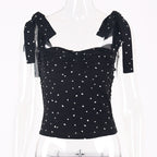 Damen Trägertop mit Rüschendetails und verspieltem Punktedesign R&B