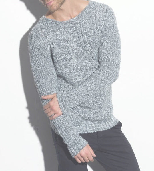 Herren Grobstrickpullover mit strukturierter Oberfläche und modernem V-Ausschnitt R&B