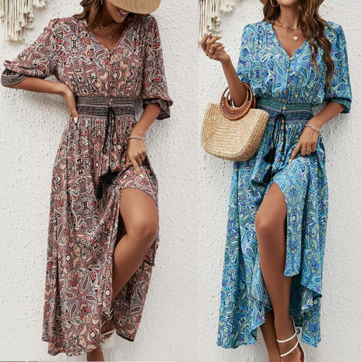 R&B | Kleid mit siR&Ben Viertelärmeln in der Taille