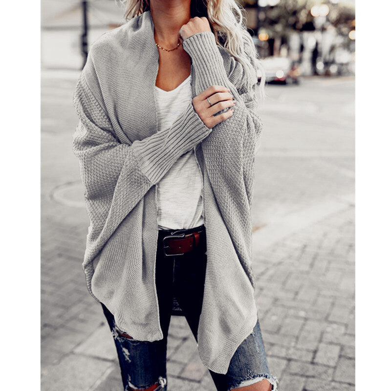 Damen Großer Strickcardigan mit voluminösen Ärmeln und elegantem Maschenmuster R&B