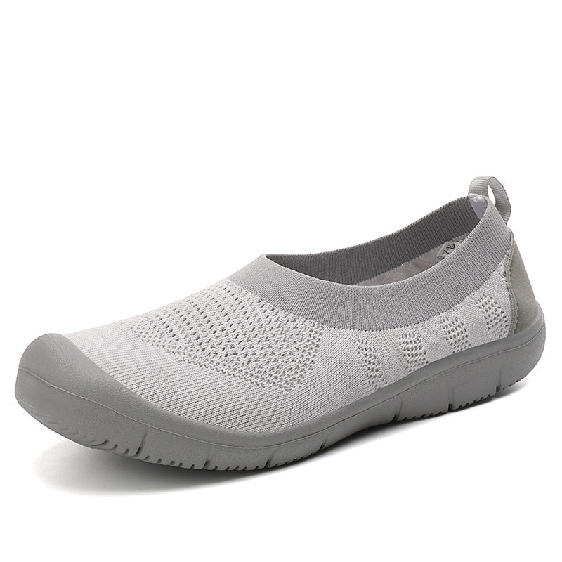 Damen nan elastische Strick-Slipper mit verstärkter Zehenkappe und rutschfester Flexsohle R&B