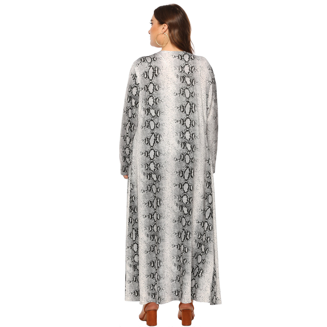 Damen eleganter langer Kimono mit Schlangenmotiv R&B