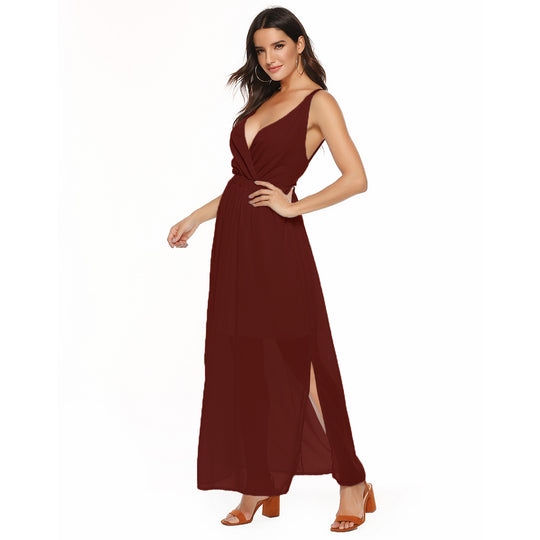 Damen Maxikleid mit elegantem Wickeldesign und schmeichelnder Silhouette R&B