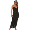 Damen elegantes Maxikleid mit filigranem Lochmuster R&B