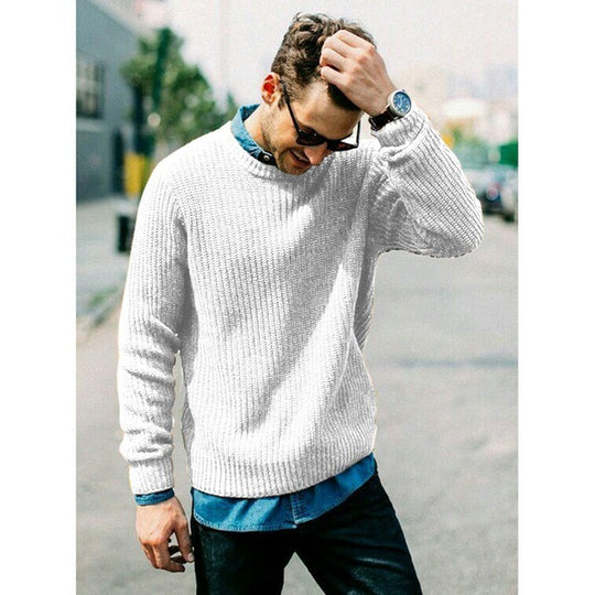 Herren Strickpullover mit Rundhalsausschnitt R&B