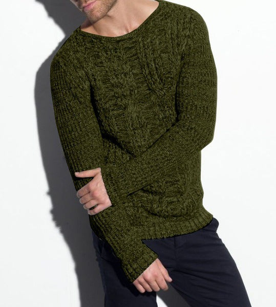 Herren Grobstrickpullover mit strukturierter Oberfläche und modernem V-Ausschnitt R&B