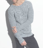 Herren Grobstrickpullover mit strukturierter Oberfläche und modernem V-Ausschnitt R&B