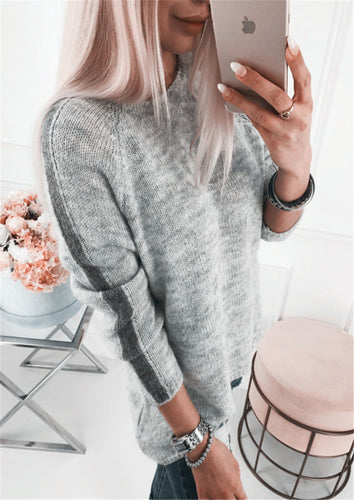 Damen lässiger Strickpullover mit modernen Streifen und lockerer Passform R&B