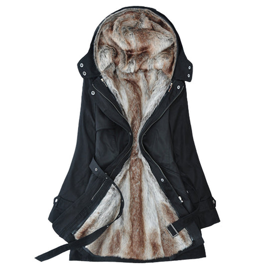 Damen Langer Winterparka mit weichem Innenfutter von R&B