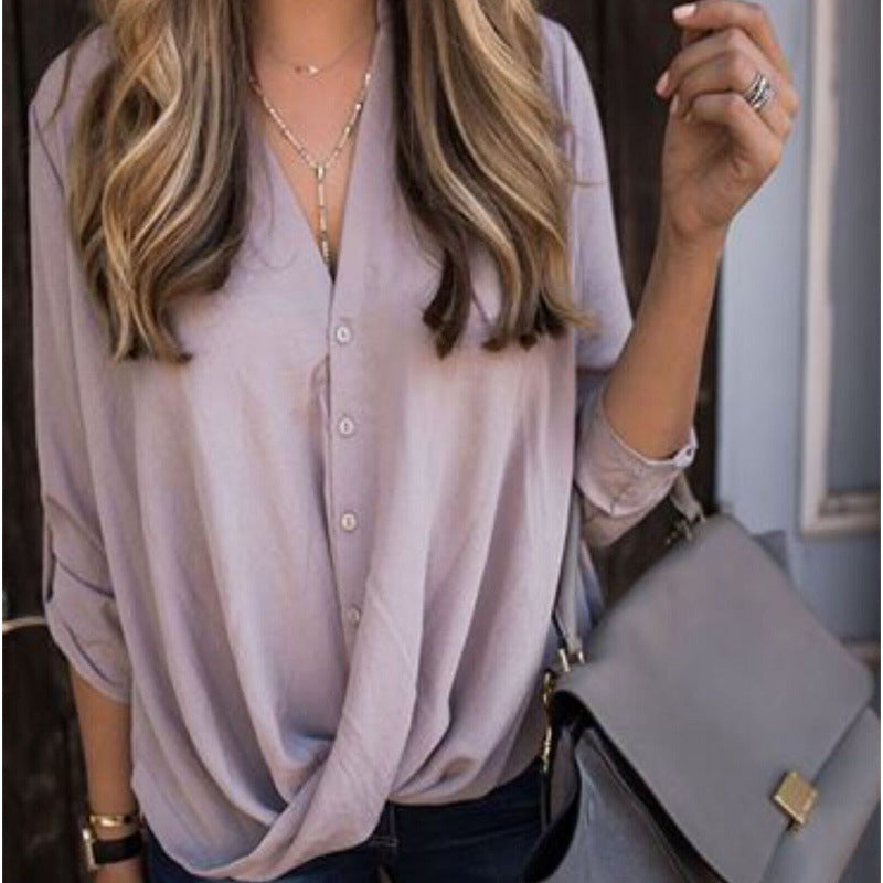 Damen Bluse mit lässigem Knotendesign und elegantem Schnitt R&B