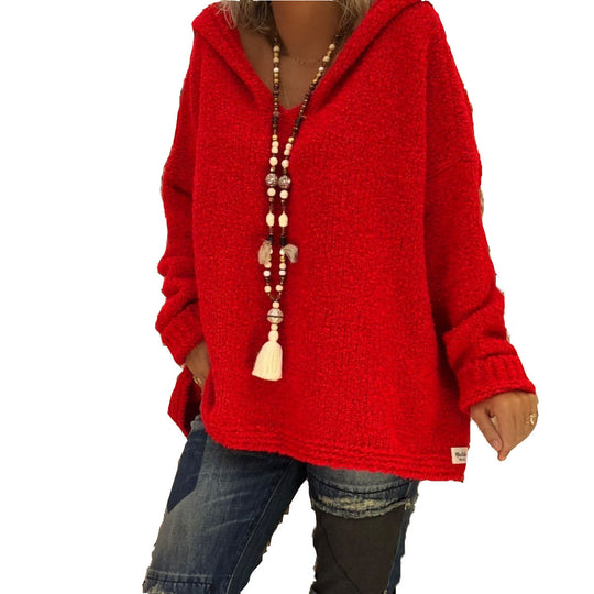 Damen Großer Kapuzenpullover mit kuscheligem Material R&B