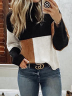 Damen Strickpullover mit modernen Blockstreifen R&B