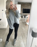 Damen modischer Strickpullover mit Perlendekoren und lässigem Schnitt R&B