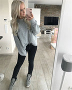 Damen modischer Strickpullover mit Perlendekoren und lässigem Schnitt R&B