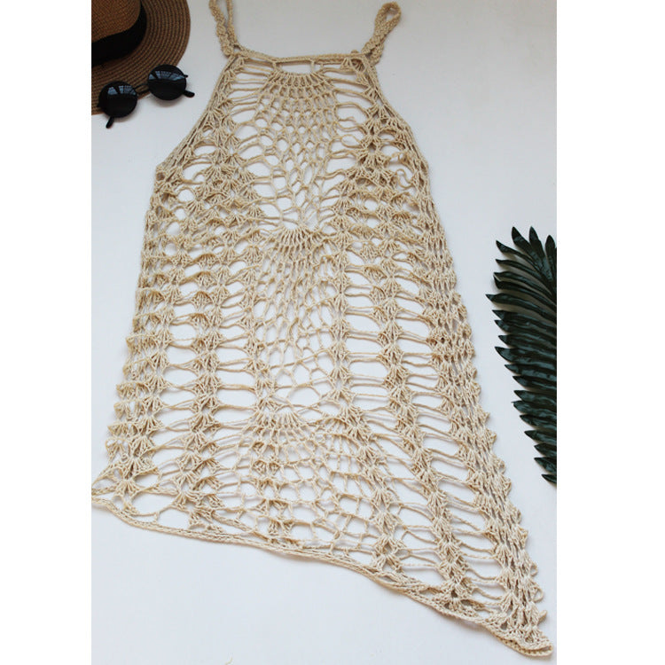 Damen Häkel-Strandkleid mit verführerischem Netzdesign R&B