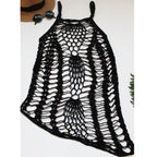 Damen Häkel-Strandkleid mit verführerischem Netzdesign R&B