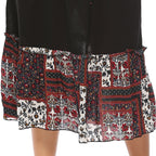 Damen Freizeitkleid mit dekorativer Taillenschnürung und floralen Akzenten R&B
