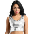 Damen Glänzendes Crop Top im Modernen Stil