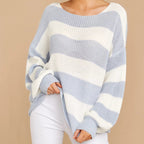 Damen lässiger Pullover mit weichem Strickmuster und Oversized-Schnitt R&B