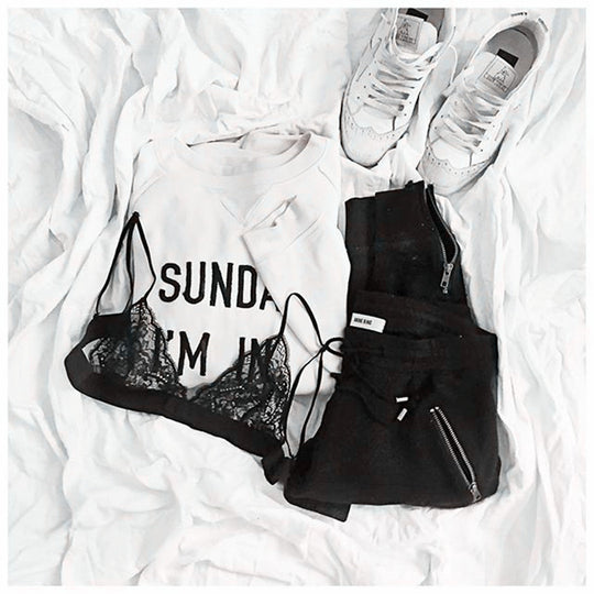 Damen lässiger Sweatshirt mit kreativem Schriftzug R&B