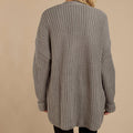 Damen lässiger Strickmantel mit oversized Schnitt und strukturiertem GewR&Be R&B