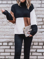Damen Strickpullover mit modernen Blockstreifen R&B