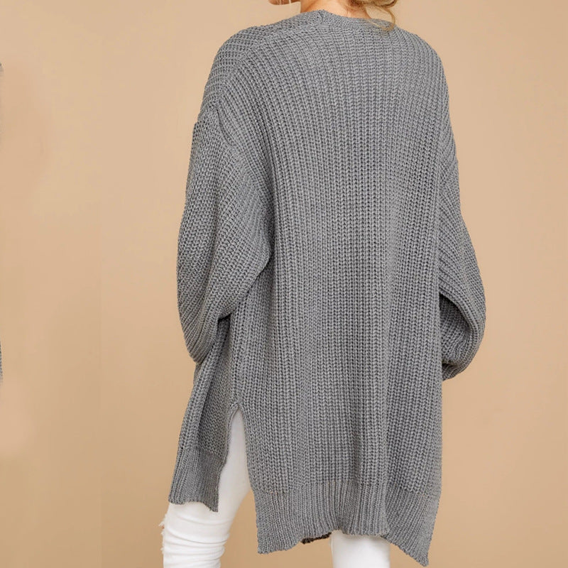 Damen Oversized Strickpullover mit modernen Details R&B