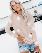 Damen Pullover mit modernen Punktmustern und weichem Garn R&B