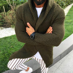 Herren lässiger Strickmantel mit strukturiertem Design und großzügigen Taschen R&B