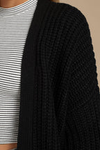 Damen lässiger Strickmantel mit oversized Schnitt und strukturiertem GewR&Be R&B
