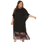 Damen Freizeitkleid mit dekorativer Taillenschnürung und floralen Akzenten R&B