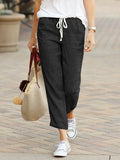 Damen Leichte Sommerhose mit verstellbarem Bund und seitlichen Taschen R&B