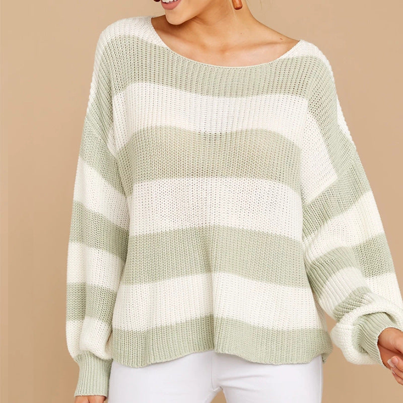 Damen lässiger Pullover mit weichem Strickmuster und Oversized-Schnitt R&B